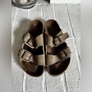 Birkenstock Women's Brown Suede Double Buckle Sandals